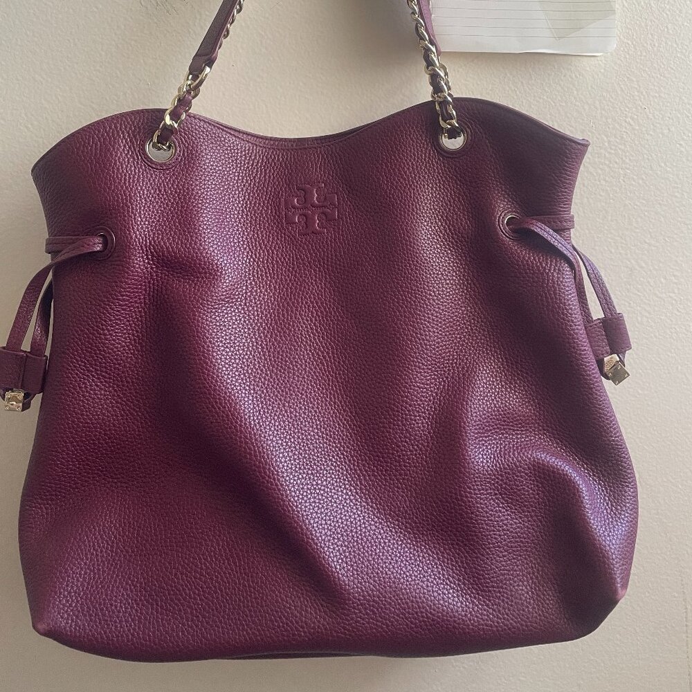 Tory Burch Thea Slouchy Chain Tote Bag Imperial Garnet